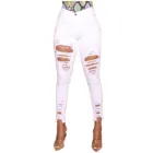 Распродажа рваные джинсы для женщин пикантные узкие джинсы модные уличные повседневные брюки-карандаш Женская одежда на весну и лето #20