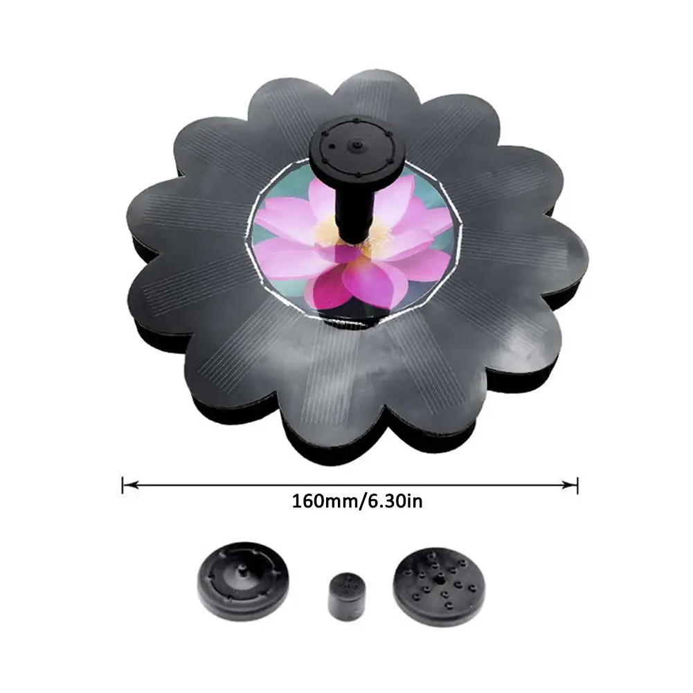 

Solar Powered Fountain Floating Multi-use Bird Bath Water Pump with 4 Nozzles for Garden Pool Pond Solar Panel Floating Fountain