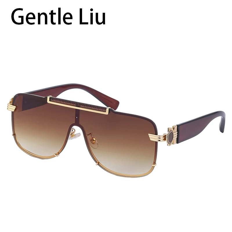 

Fashion Square Rimless Sunglasses For Men One-Piece Luxury Brand Designer Sun Glasses Women's Retro Metal Frame Eyeglasses UV400