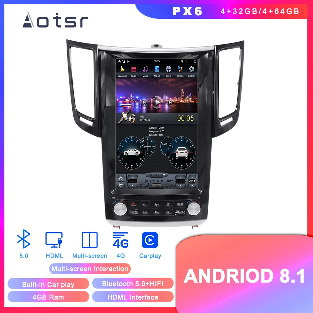 

Android 8,1 Tesla Style GPS навигация для Infiniti FX FX25 FX35 FX37 2007 + Автоматическое Радио Стерео вертикальный экран мультимедийный плеер