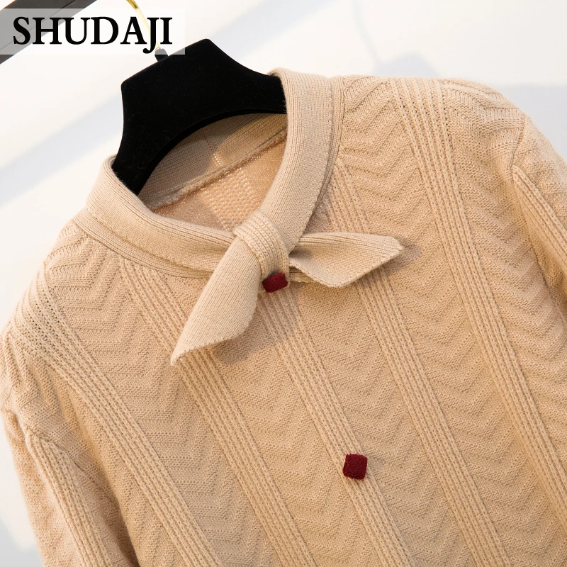 Женское трикотажное платье средней длины свободное большого размера с длинными