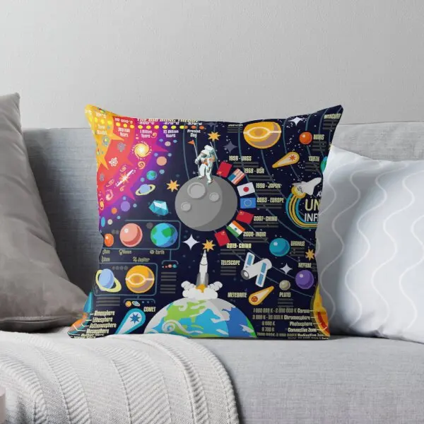 

Space Universe Infographics Big Bang Printing Throw Pillow Cover Bed Office Fashion Decorative Car Waist Pillows not include