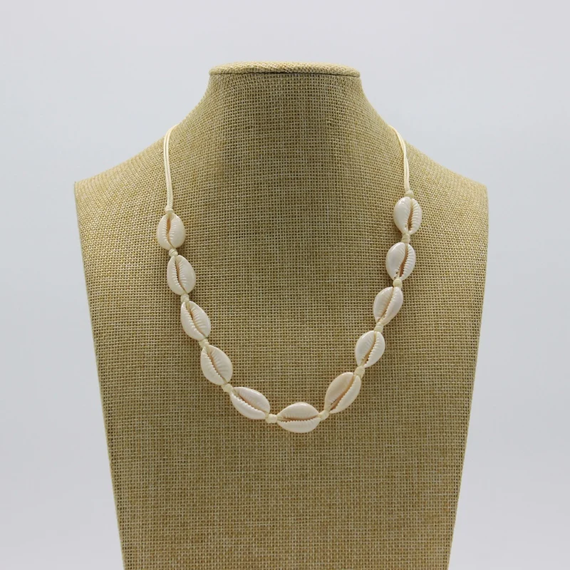 Ожерелье из белого морского Хелла ручной работы летнее пляжное ожерелье ракушек