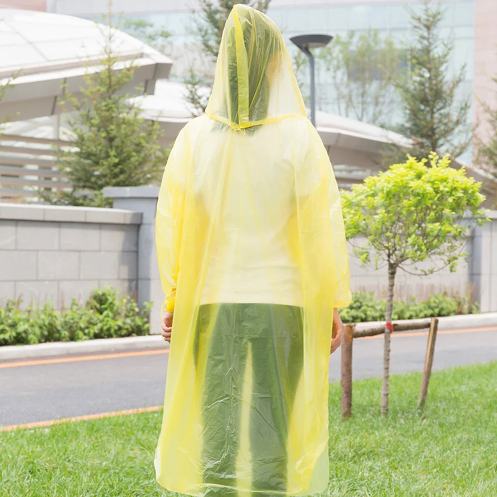 Одноразовый плащ большого размера для взрослых непромокаемое пончо с капюшоном
