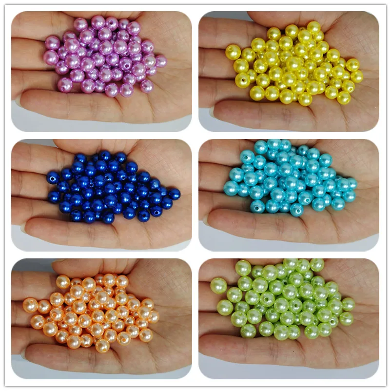 

3-12mm Mix Size White Beads With Hole Pearls Round Imitation Bracelet Earrings Charms Sewing Beads Necklace Jewelry perles