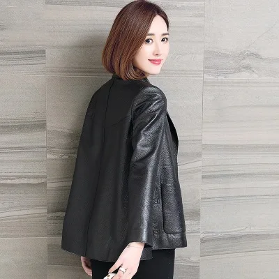 Tao Ting Li Na Women Spring Genuine Real Sheep Leather Jacket R34