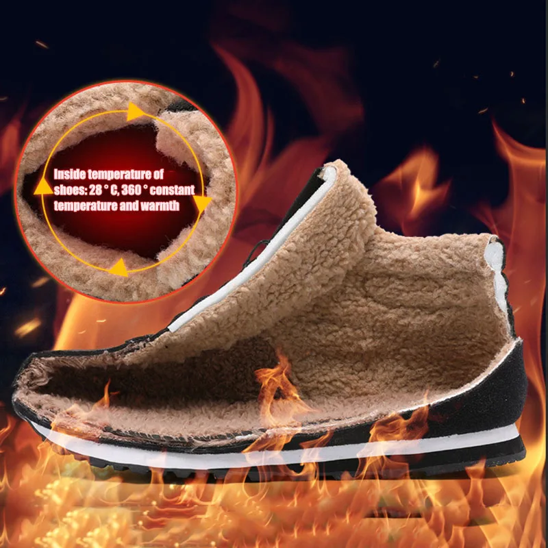 

2020 Men Winter Snow Boots Fleece Lined Warm Ankle Booties Non-slip Shoes Sport Sneakers X85