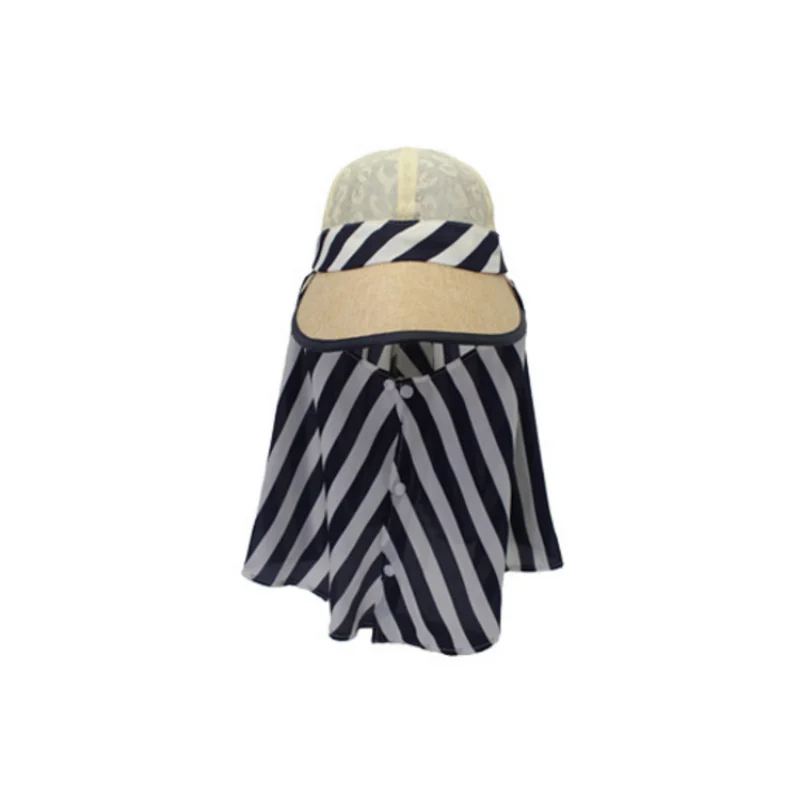 

2021New Women Sun Hat Multi Function Anti-UV Summer Hat Lady Striped Wide Brim Visor Cap Female Neck Protect Riding Hunting Hat