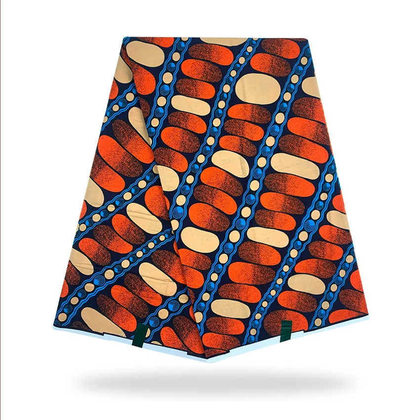 

Particular African Wax Fabric 100% Cotton High Quality Nigeria Real Wax Print Fabric Wrap For Fashion Sewing 6 yards/pcs F112-22