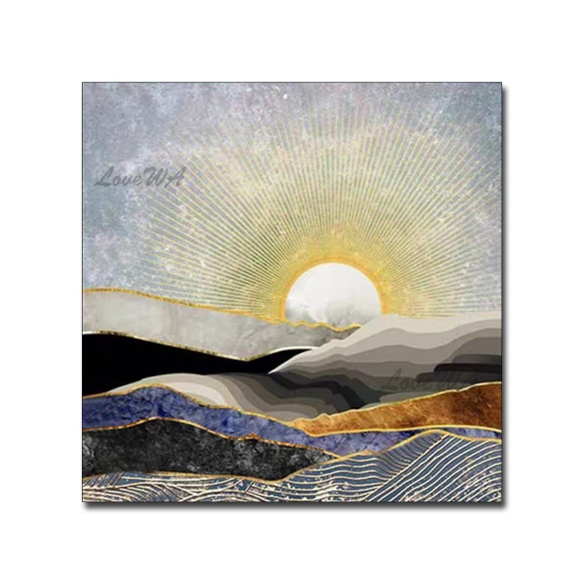 

Modern Gallery Pure Hand-painted Sunrise Scenery Art Oil Painting Unframed Canvas Wall Art Pictures Artwork New Cheap Paintings