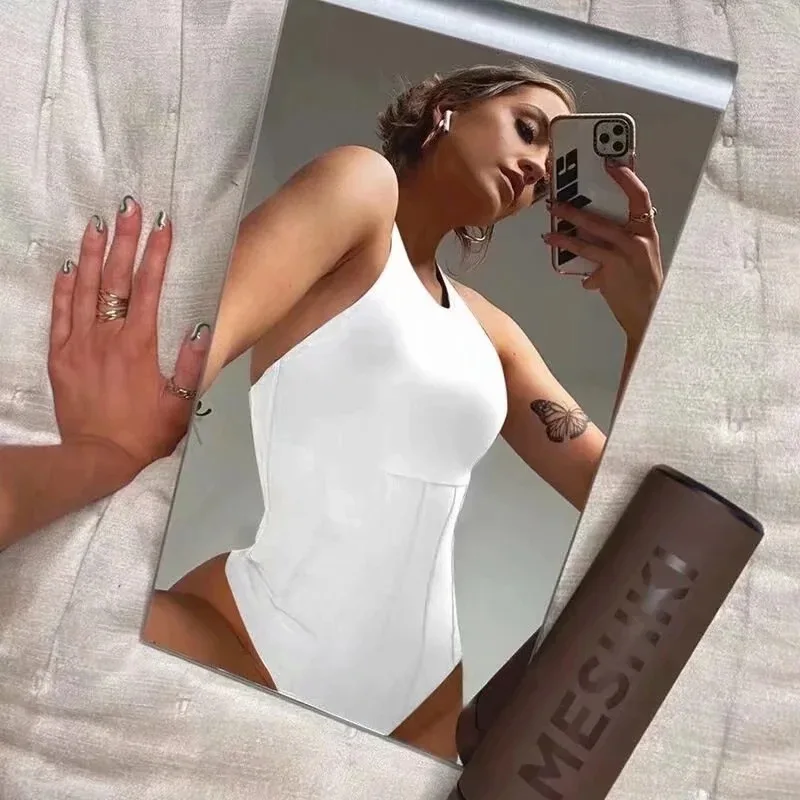 

European and American Style Sexy Stretch Open-file Jumpsuit 2021 Spring and Summer Women's New Waistline Vest Jumpsuit