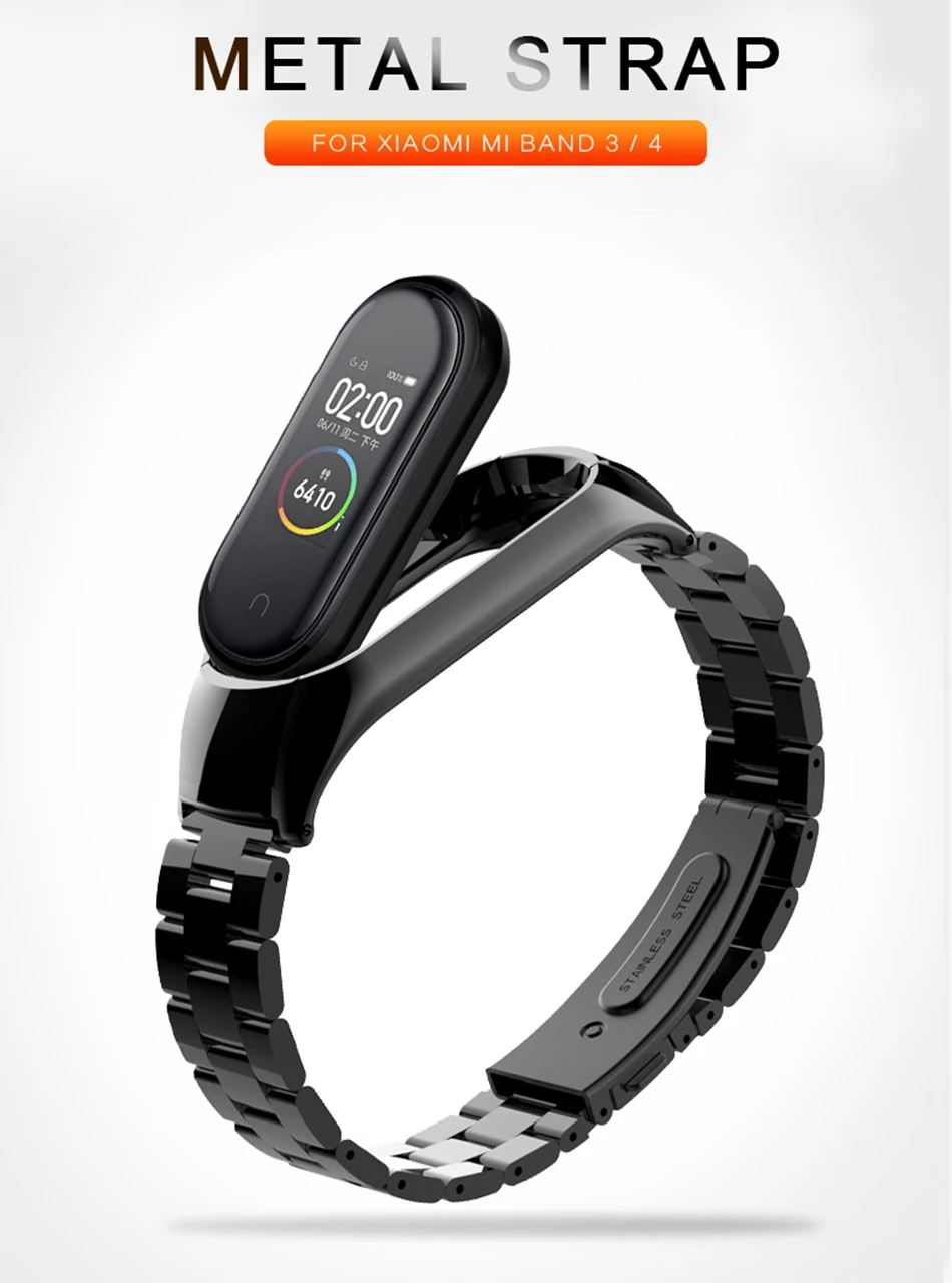 Протектор/браслет mi band 3 4 ремешок для Xiaomi mi band 4 3 ремешок/браслет для mi Band 4 3 ремешок металлические ремни из нержавеющей стали