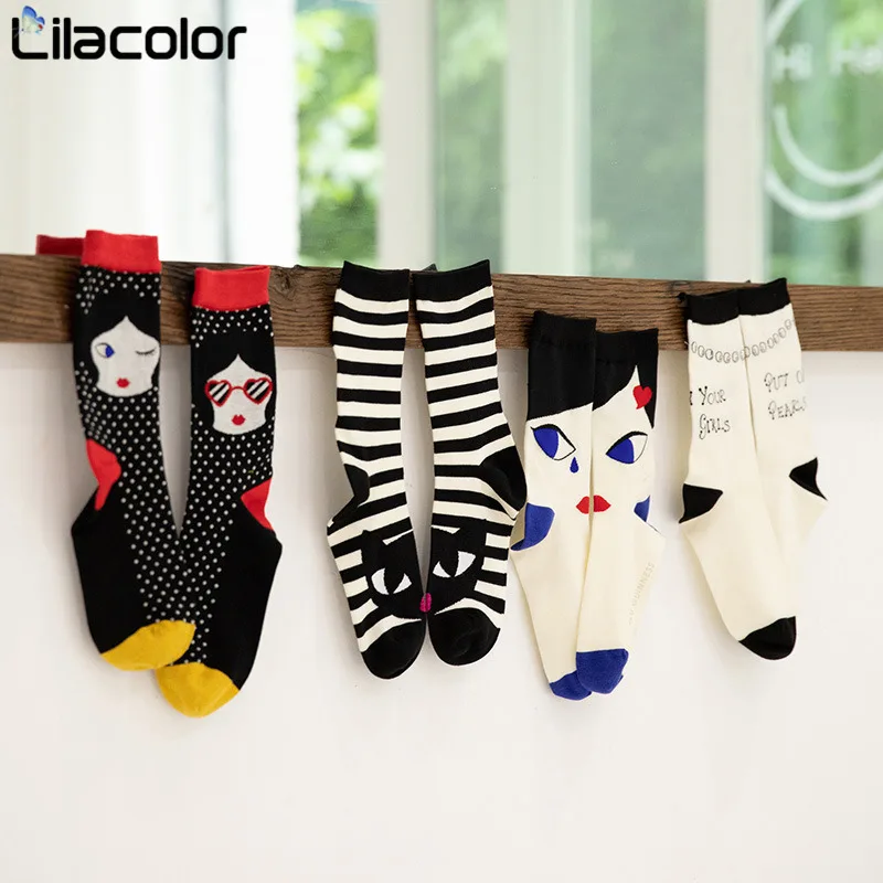 Хлопковые женские носки в горошек коллекция 2019 года сезон осень зима