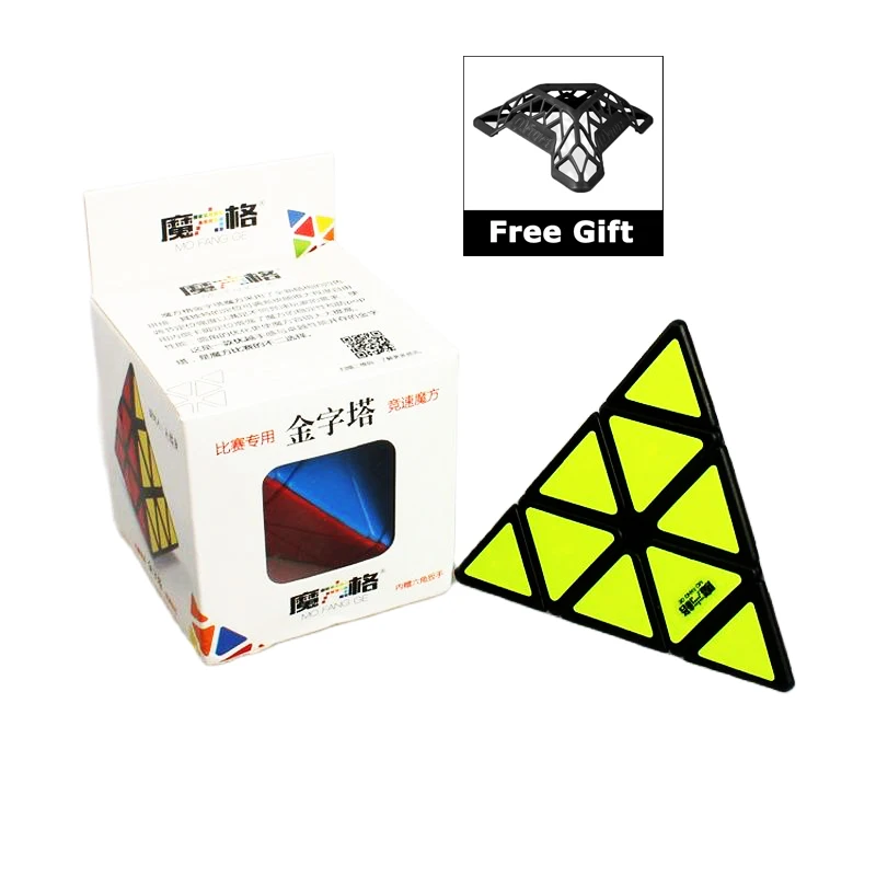 

QIYI MO FANG GE Triangle 3x3 Pyramid Magic Cube Speed Puzzle Cube Educational Toys Gifts with Bracket
