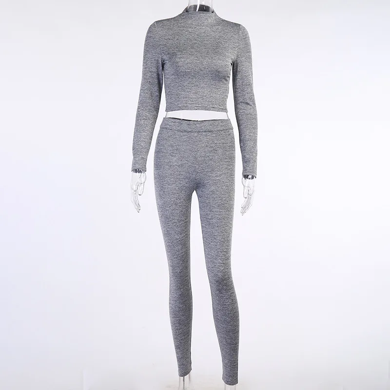 

Chifirena Women Lounge Wear Sets 2Pcs Crop Top Suit Ladies Tracksuit Set Autumn Casual Workout Sporty Running Clubwear Female