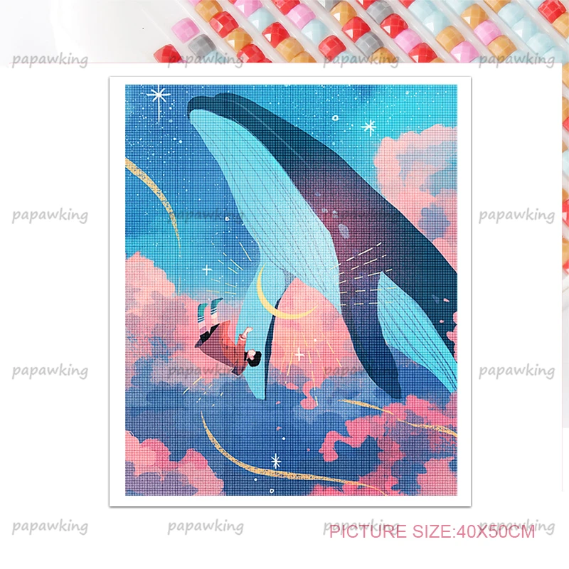 Темно-синий звездное небо мультфильм алмазная живопись полная вышивка крестиком