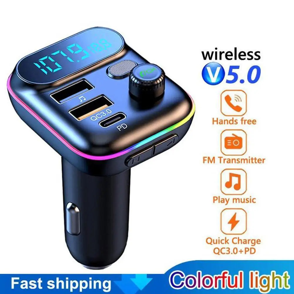 

FM-трансмиттер автомобильный с поддержкой Bluetooth 5,0 и двумя USB-портами