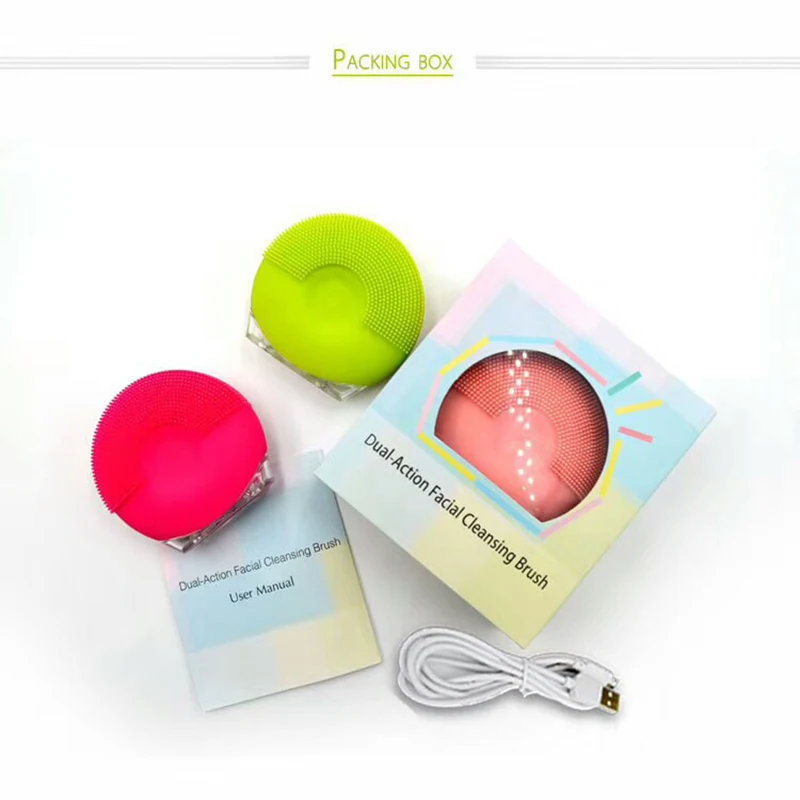 Ультразвуковая щетка для очистки лица Мини силиконовая электрическая