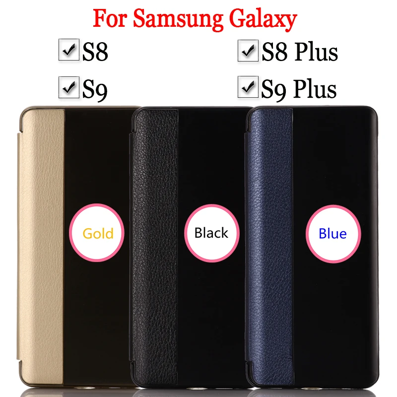 s 9 flip folio Case on For Samsung Galaxy s8 s9 plus cover 9s 8s s8plus s9plus 9splus window smart View touch luxury Phone funda | Мобильные