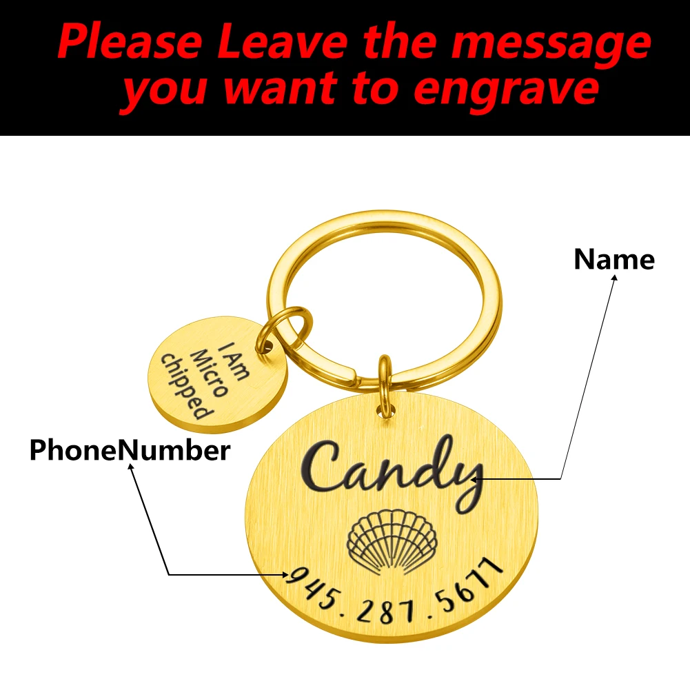

Personalized Pet Name Number Keychain for Pet Dog Cat Collar ID Tags Pet Pendant Necklace Collar Dog Cat Collar Accessory