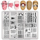 BORN PRETTY штампованные пластины День Святого Валентина Рождество цветок изображение ногтей штамп шаблон из нержавеющей стали инструмент для печати