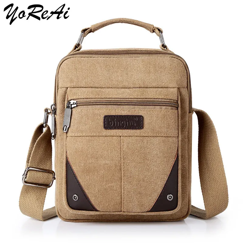 

YoReAi Men's Messenger Bag Crossbody Shoulder Bags Men Small Sling Pack Business Waterproof Canvas Packs Travel Satchel Purse