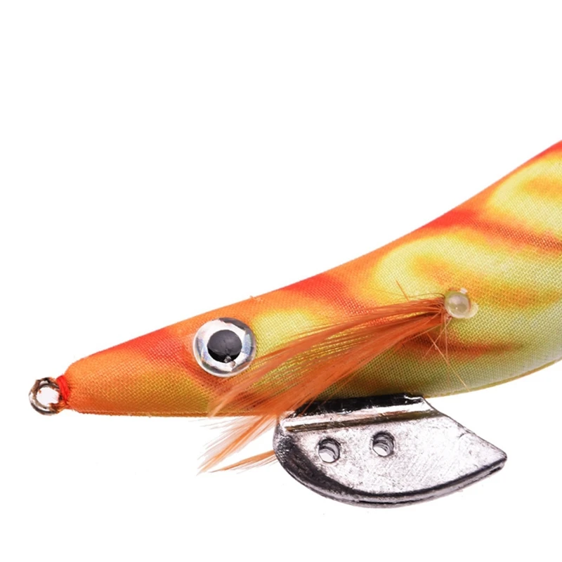 

10Pcs Fishing Lure Set Squid Jigs Hook Wooden Shrimp Artificial Fishing Lures Wood Shrimp Fishing Bait