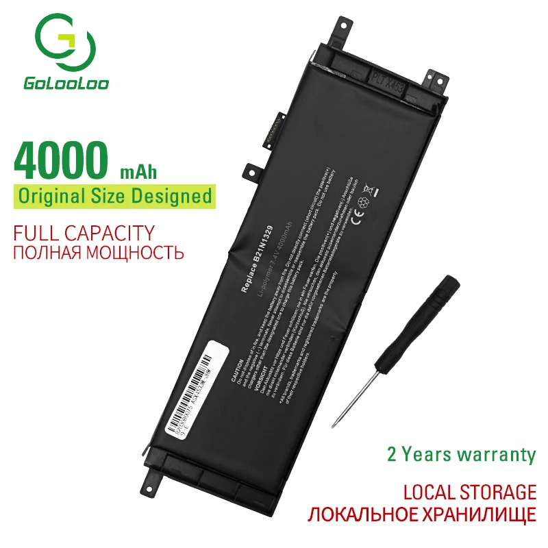Golooloo 7,4 v 4000 мА/ч, B21N1329 Аккумулятор для ноутбука ASUS D553M F453 F453MA F553M P553 P553MA X453 X453MA X553 X553M X553B X553MA