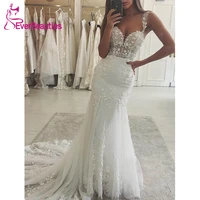 bohemian mermaid lace wedding dress 2020 tulle appliques boho bridal gown bride dress robe de mariee vestido de noiva