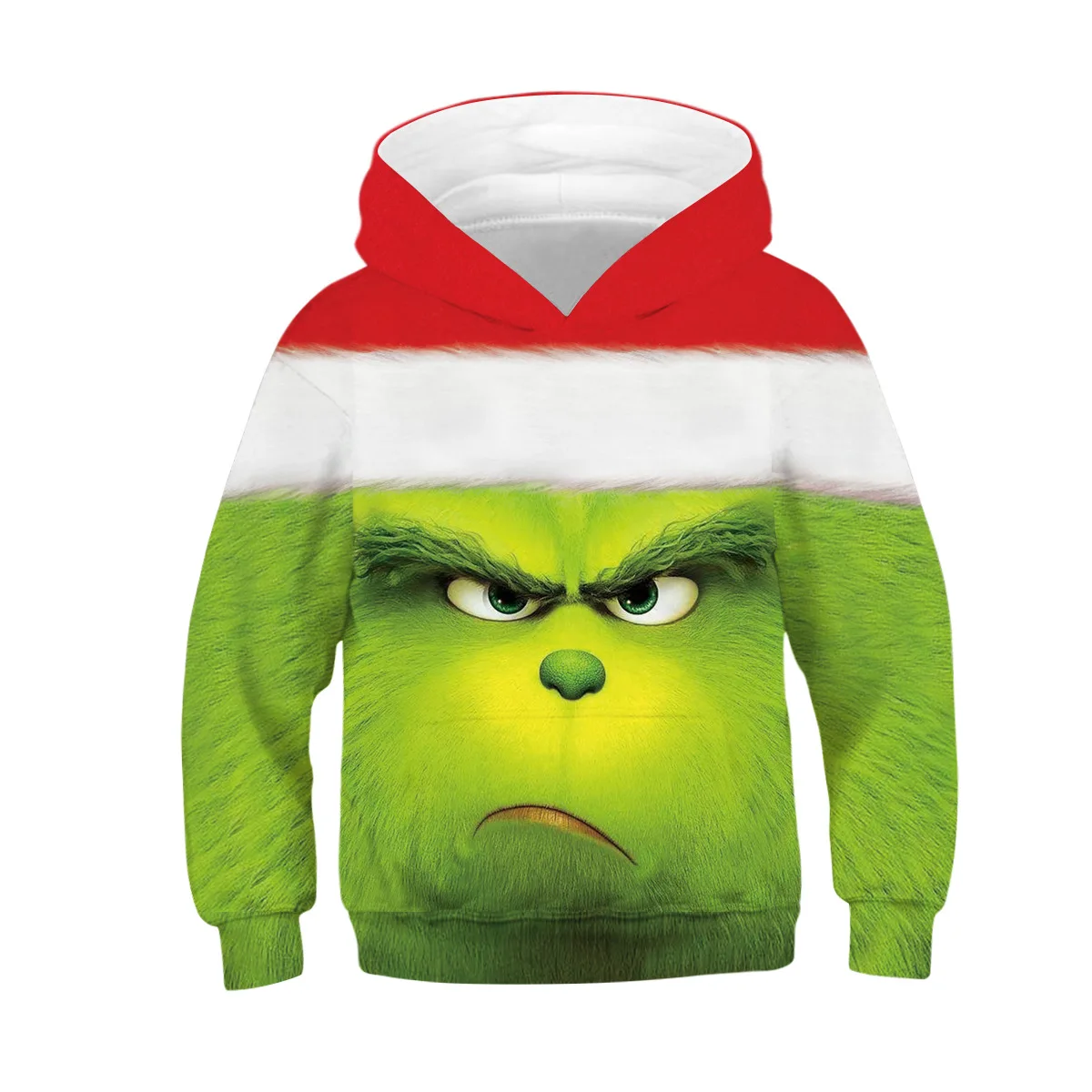 Толстовка с капюшоном с 3D принтом из фильма Grinch; детская одежда унисекс с капюшоном и длинными рукавами для мальчиков и девочек; осенние пуловеры с капюшоном для детей