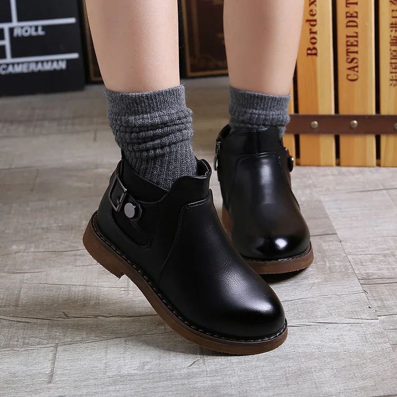 

Fashion Autumn Big Kids Boots Leather Winter Boots Girls Waterproof Children Shoes Little Girl Boots 3 4 5 6 7 8 9 10 11 12 Year