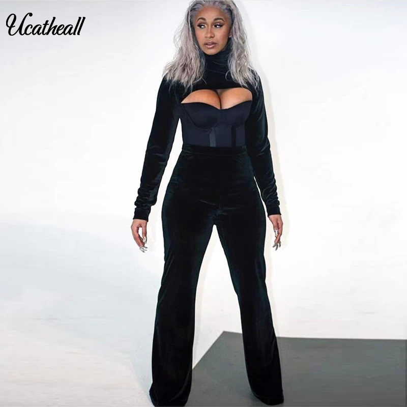 Вельветовый комплект из 2 предметов спортивный костюм женская одежда однотонный