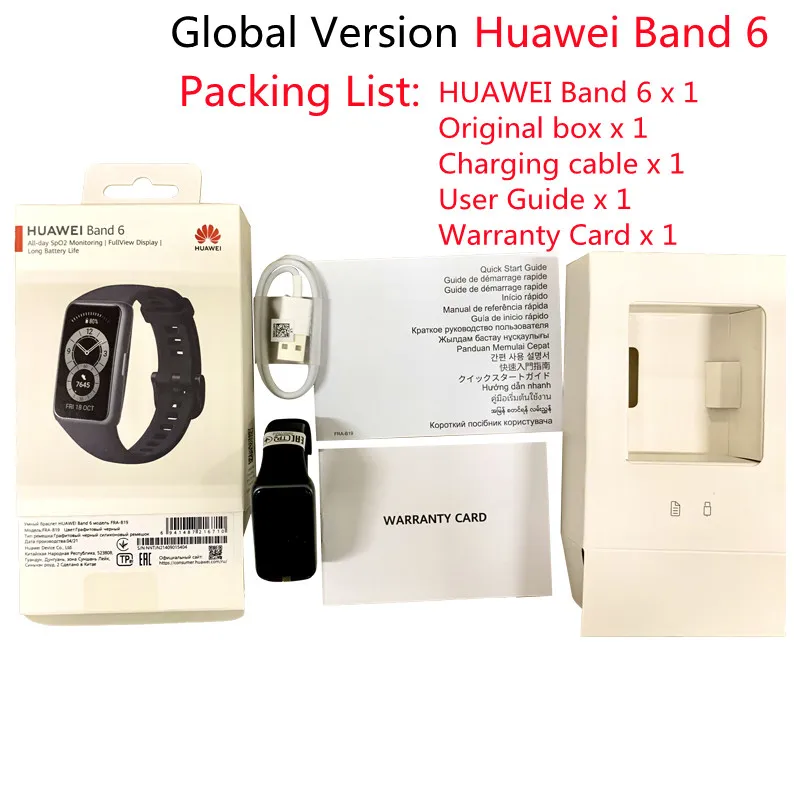 

NEW Huawei Band 6 Smartbands Screen Heart Rate Tracker Sleep monitoring BT 5.0 Wristband for Men Women Fitness bracelet