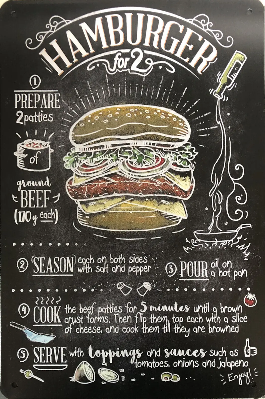 

Металлический плакат в виде гамбургера, жестяной Настенный декор для кухни, кафе, столовой, бара, гамбургера