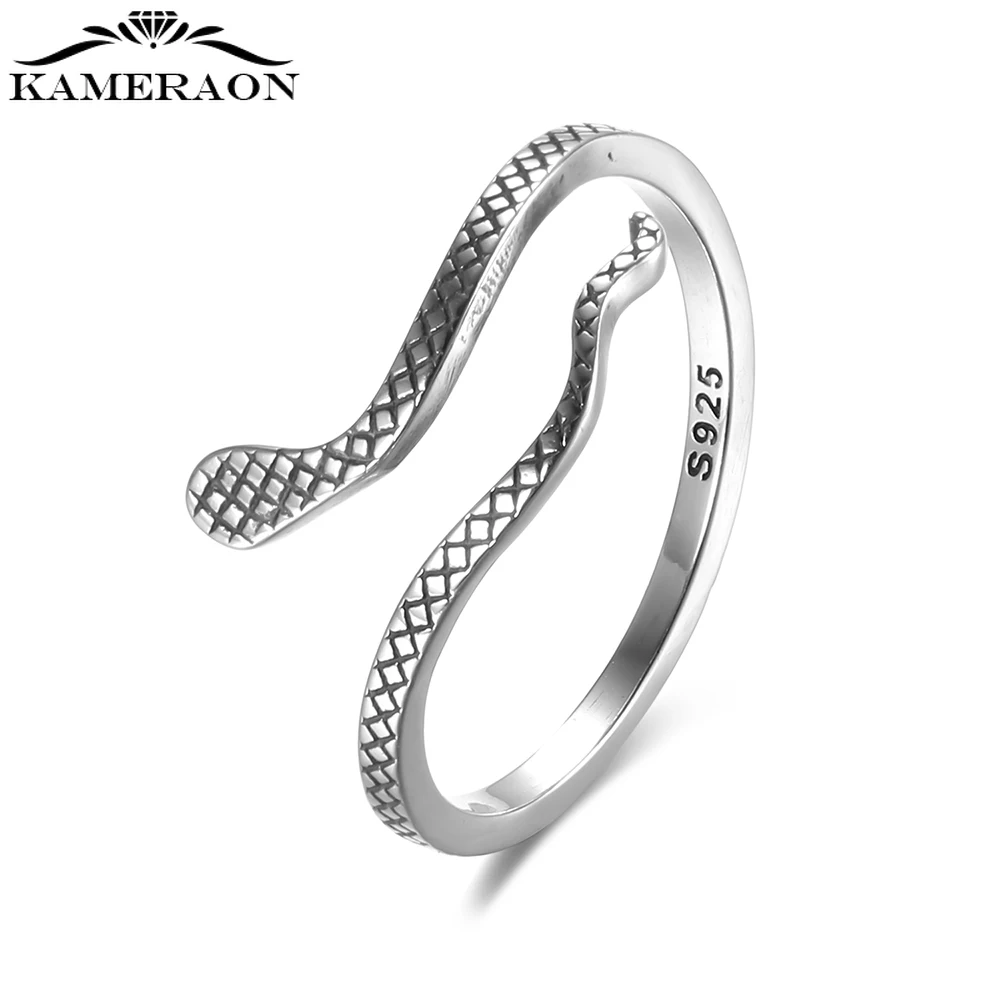 Кольцо женское открытое из серебра 925 пробы в виде змеи 2021 | Украшения и