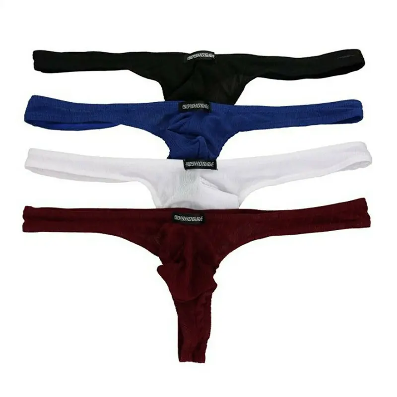 

Трусы-джоки мужские 4 шт./лот, пикантное нижнее белье для геев, Трусы-стринги, дышащие мини-трусы
