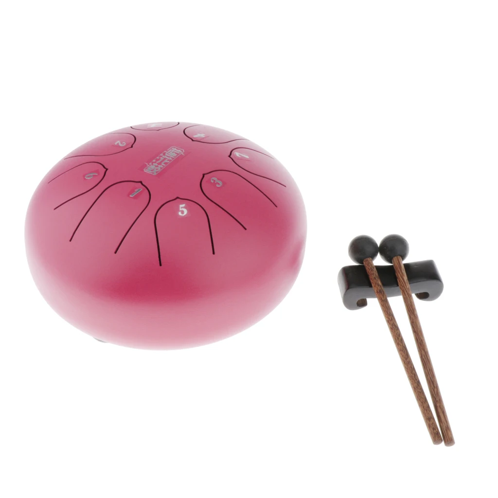 

6 Inch Mini 8-Tone Steel Tongue Drum F Key Percussion Instrument Hand Pan Drum with 2pcs Drum Mallets