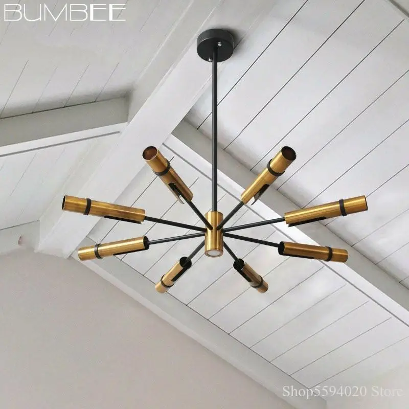 Скандинавские дизайнерские люстры золотые паровые трубки для гостиной спальни