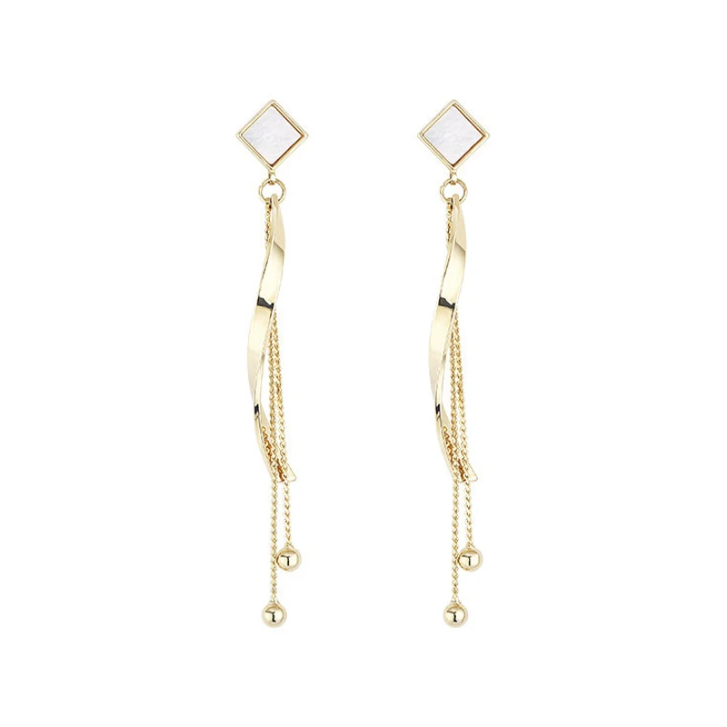 

Korean Statement Earrings for women 2020 Fashion Acrylic Geometric Tassel Dangle Drop Earrings Gold Brincos fine Jewelry Gift