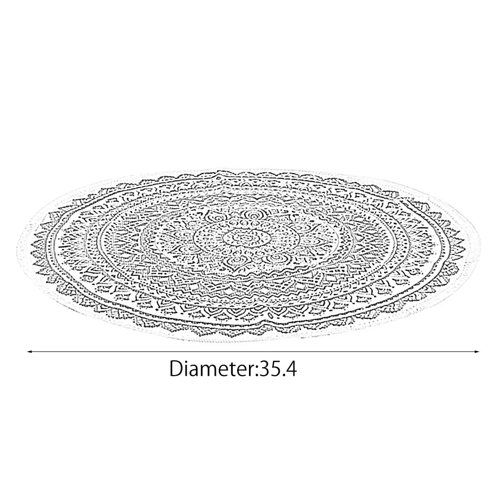 

Retro Boho Round Carpet Bedroom Boho Style Tassel Cotton Rug Hand Woven National Classic Tapestry Sofa Cushion Tatami Floor Mats