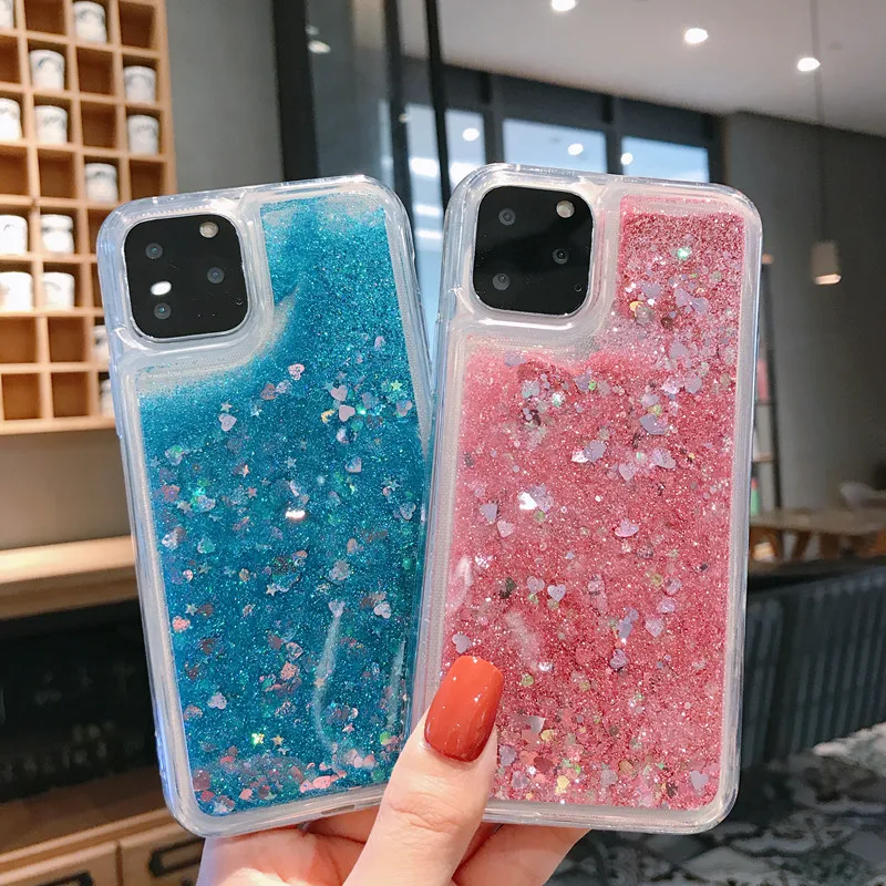 Для iphone 11 X XS XR Max 8 7 6 6S Plus Силиконовые чехлы динамический Qicksand Star задняя крышка для
