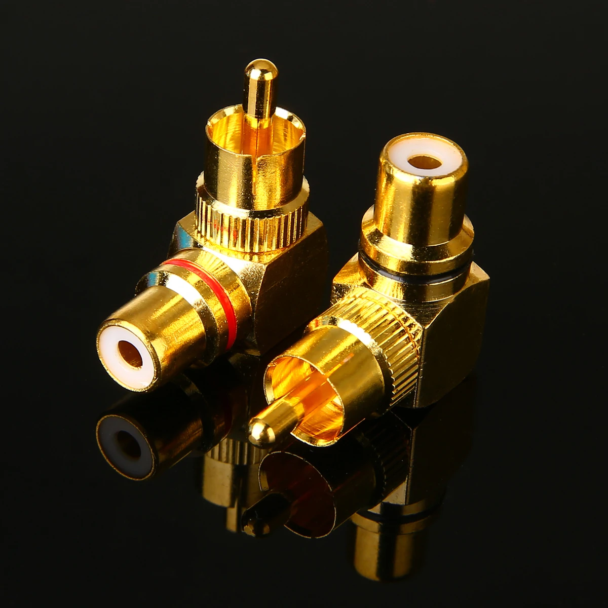 2 шт. позолоченный переходник RCA на 90 градусов высококачественный Переходник