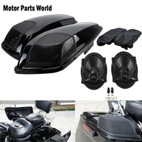 motorcycle saddlebag lids with 5x7 speakers covers audio speaker lid for harley touring street electra glide flt flht 2014 up