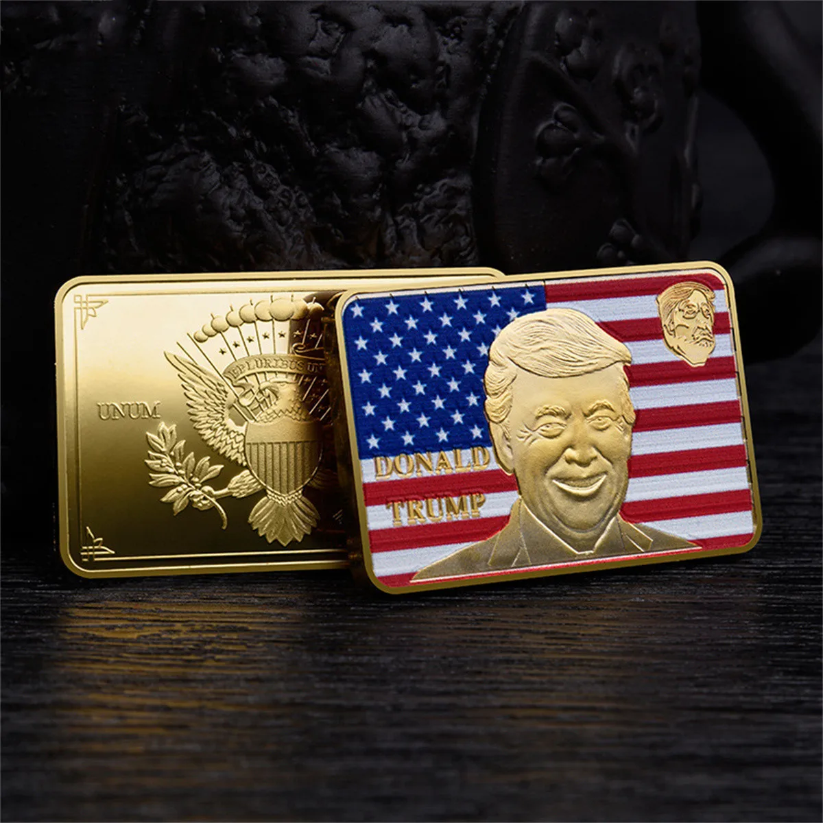 

NEW Trump Coin God Trust Campaign for President Commemorative Gold Coin Collection Rectangular Gold-plated Embossed Color Spray