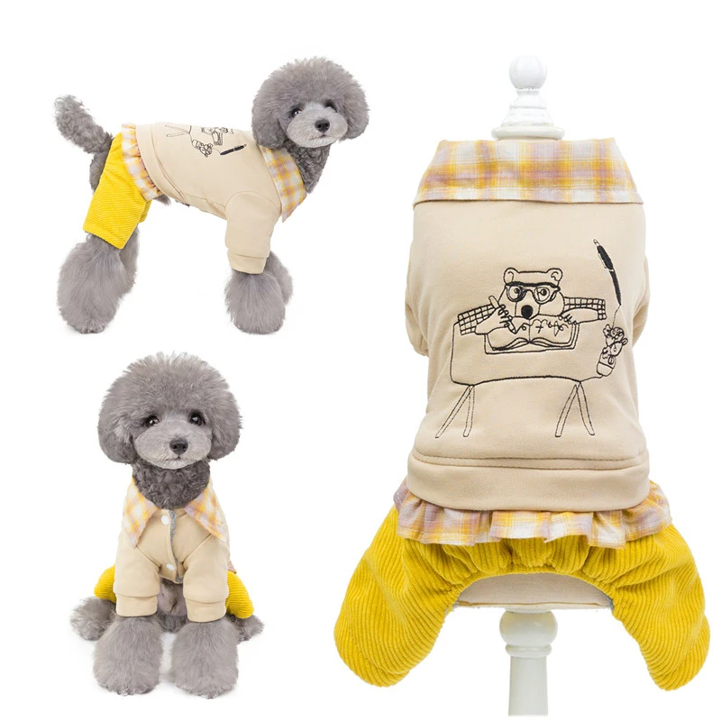 

Autumn Winter Dog Clothes For Small Dogs Pet Warm Coat Jumpsuits Romper Pet Clothing Jumpsuit Teddy Chihuahua Pets Acessorios