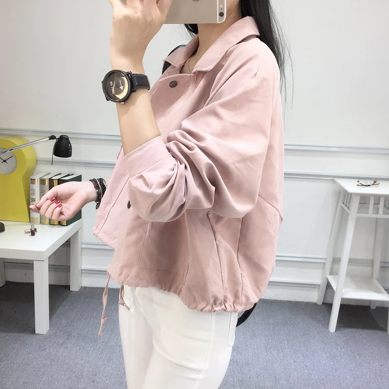 Модная Корейская дикая свободная однотонная короткая джинсовая куртка для