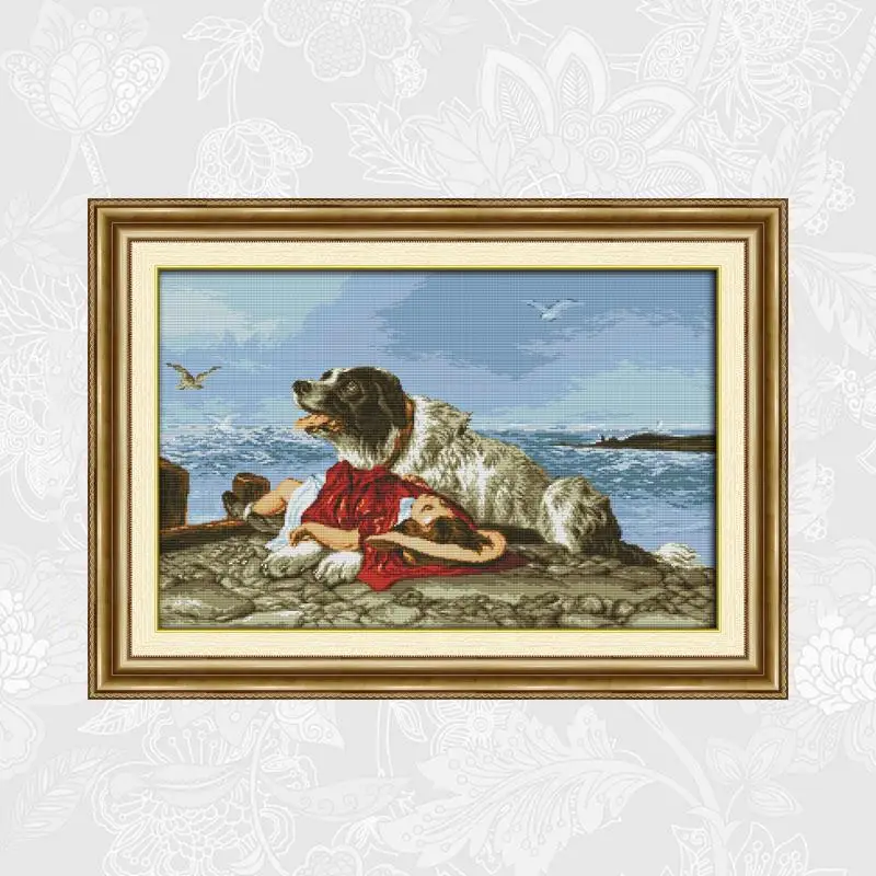 

Animal style Cross stitch kits dog guard Aida Fabric counted cloth Embroidery Set Needlework DIY Handmade Crafts