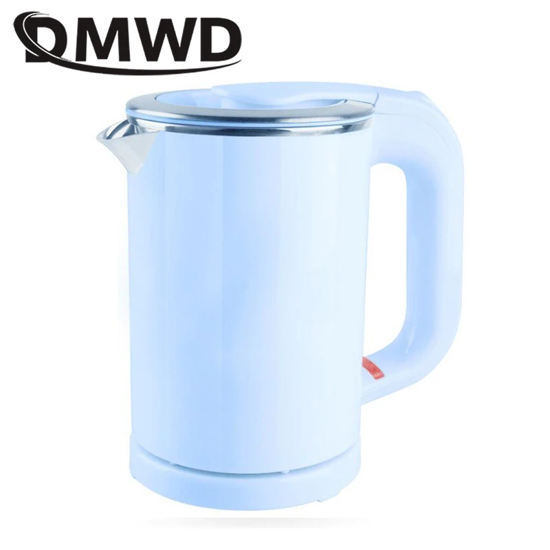 DMWD мини-Электрический чайник для подогрева воды в путешествии, каша, лапша, плита, подогреватель чашек, чайник из нержавеющей стали, котел, 110-220 В - Цвет: Normal type blue