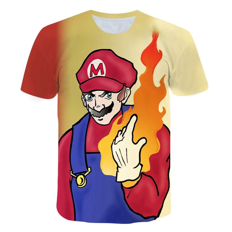 

Containing Mario Clothes for girls 3-12 years Game boys T Shirt 2021 Funny Summer children Cartoon Graphic Cute Tees kids Tops