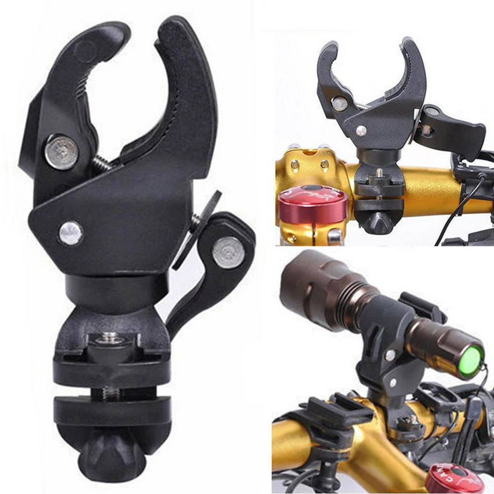 

90 Degree Rotating Portable Adjustable Parts Mount Clamp Bicycle Easy Installation Universal Clip Flashlight Holder Bracket